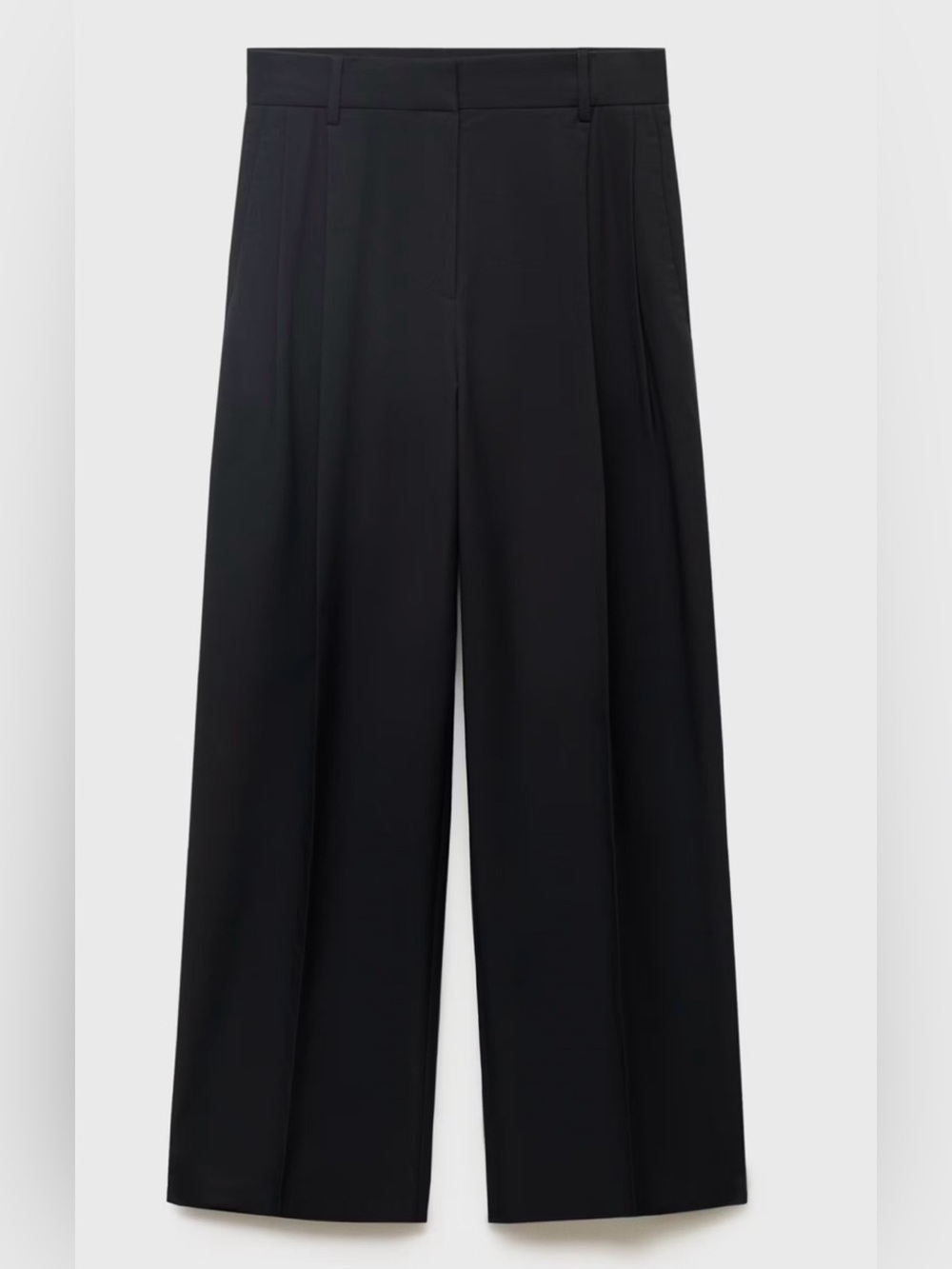 Mango straight-leg cotton pleated pants